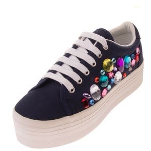JEFFREY CAMPBELL Platform Sneakers Navy & White